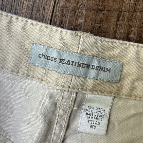 Chico's Platinum Denim Kahki Color Women's Size 0.5 Regular - Picture 2 of 11